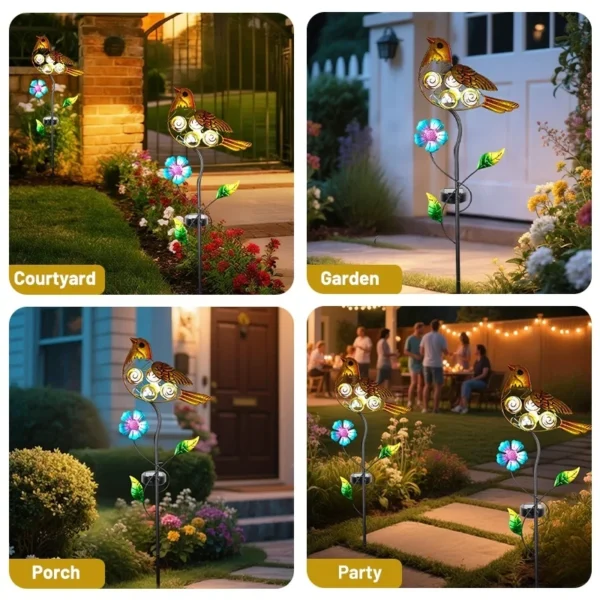 SM25372 Yellow Bird Solar Stake Light, Plastic PP Metal Iron Animal_2