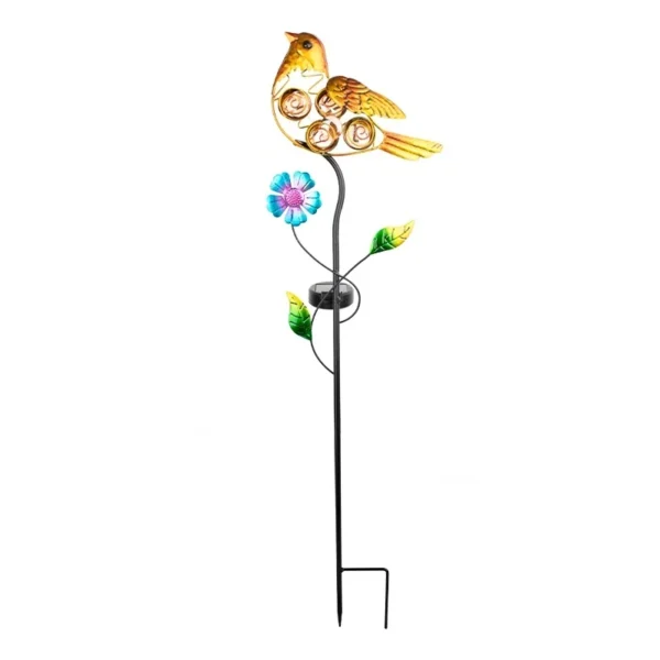 SM25372 Yellow Bird Solar Stake Light, Plastic PP Metal Iron Animal_5