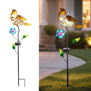 SM25372 Yellow Bird Solar Stake Light, Plastic PP Metal Iron Animal_7