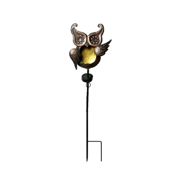 SM25376 Solar Stake Light - Plastic PP Metal Iron Owl Bird Animal