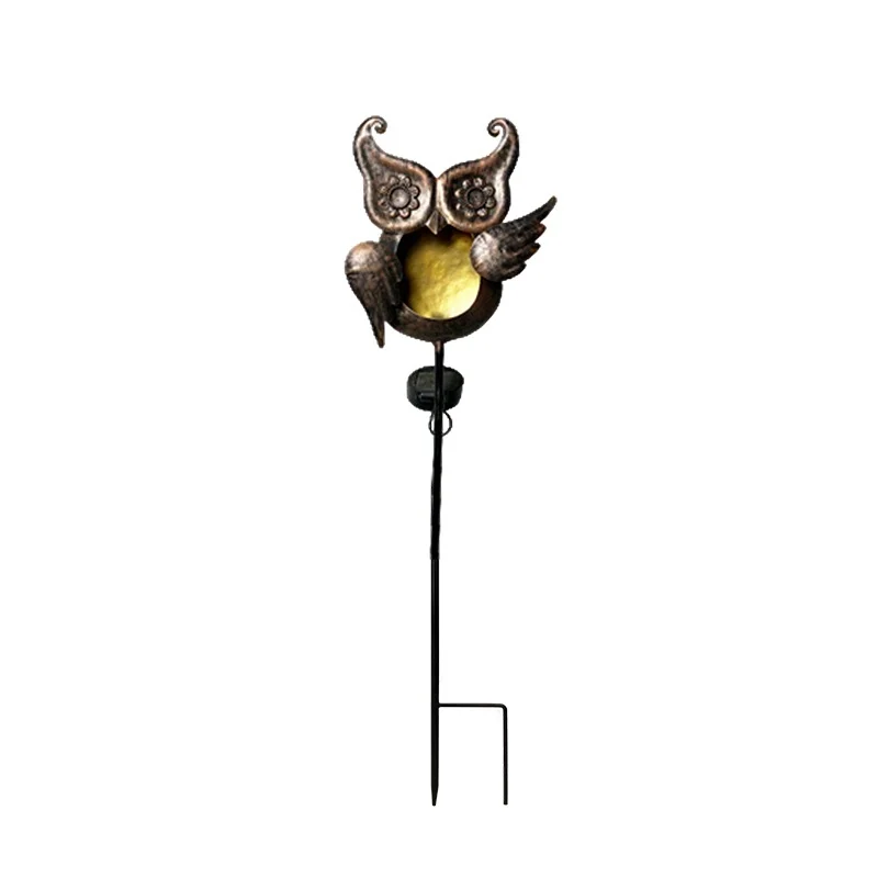 SM25376 Solar Stake Light - Plastic PP Metal Iron Owl Bird Animal