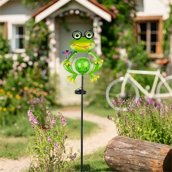 SM25378 Frog Solar Stake Light - Plastic PP Metal Iron Animal_2