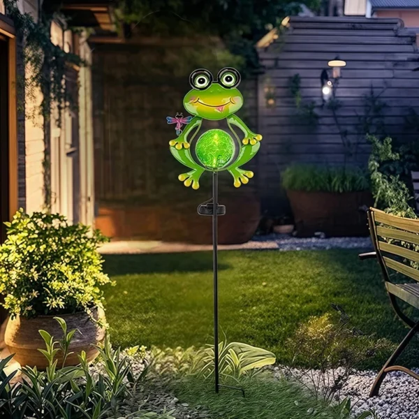 SM25378 Frog Solar Stake Light - Plastic PP Metal Iron Animal_3