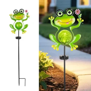 SM25378 Frog Solar Stake Light - Plastic PP Metal Iron Animal_5