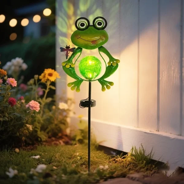 SM25378 Frog Solar Stake Light - Plastic PP Metal Iron Animal_7