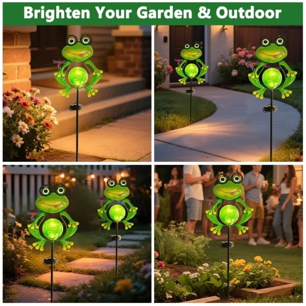 SM25378 Frog Solar Stake Light - Plastic PP Metal Iron Animal_8