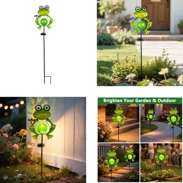 SM25378 Frog Solar Stake Light - Plastic PP Metal Iron Animal_9