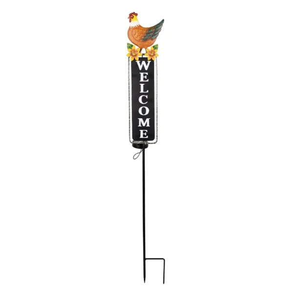 SM25379 Solar Stake Light with Welcome Sign - Plastic PP and Metal Rooster Decoration_7
