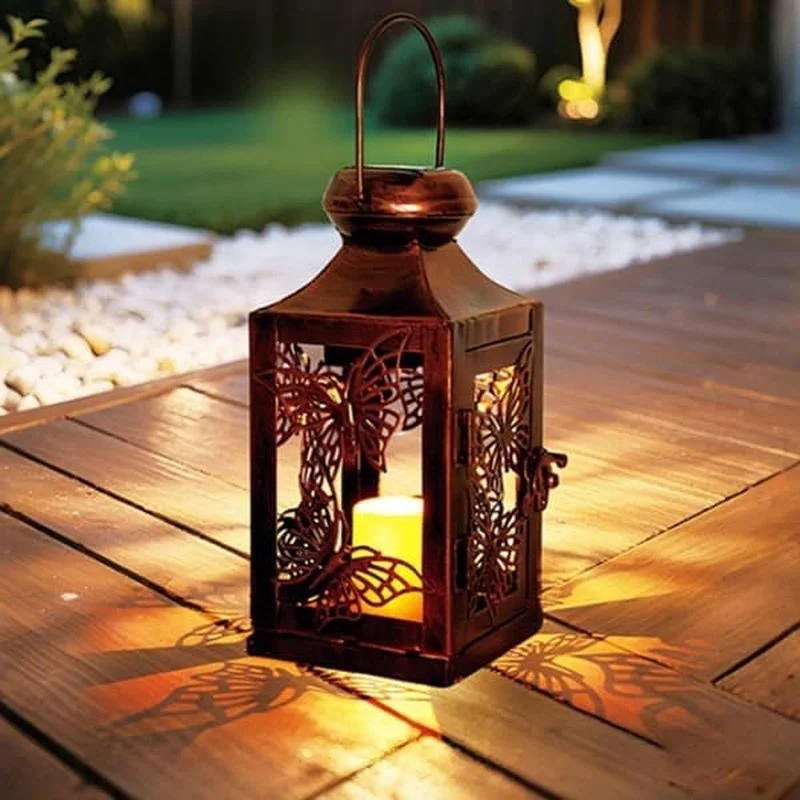 SM25382 PP Plastic Solar Hanging Lantern with Decorative Design