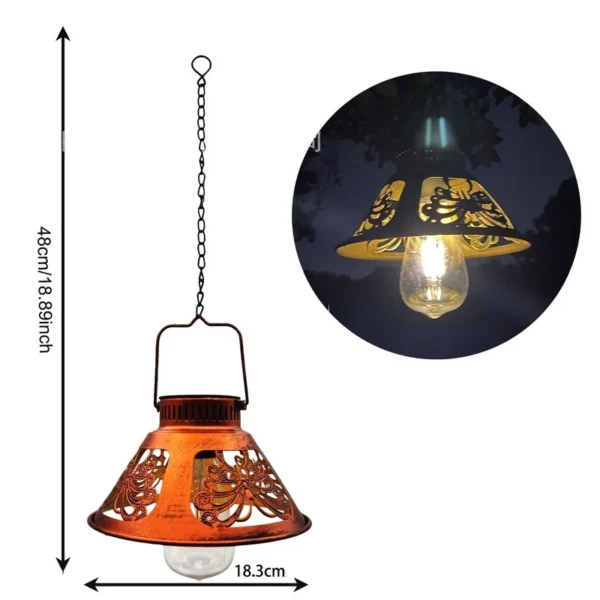SM25385 PP Plastic Solar Hanging Light with Butterfly Animal Decor