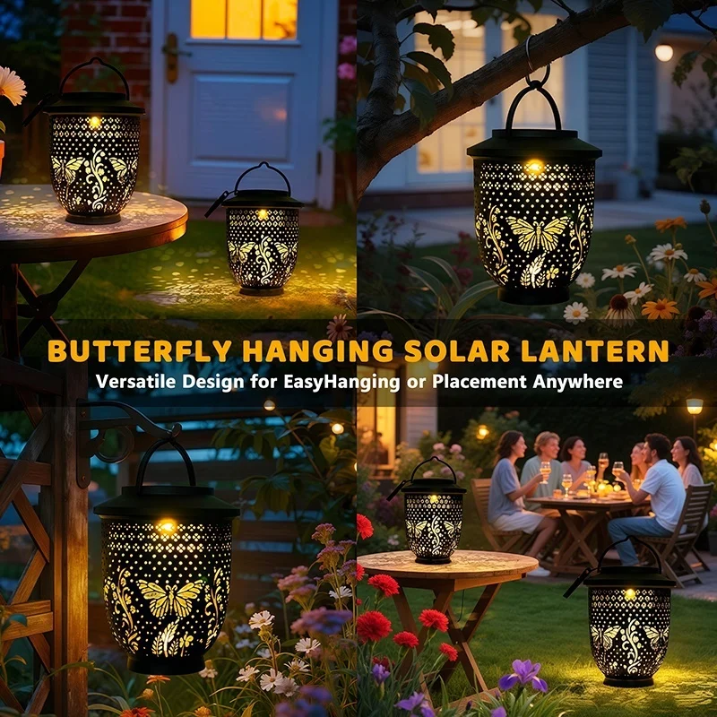 SM25388A PP Plastic Butterfly Animal Shape Hanging Solar Lantern_5