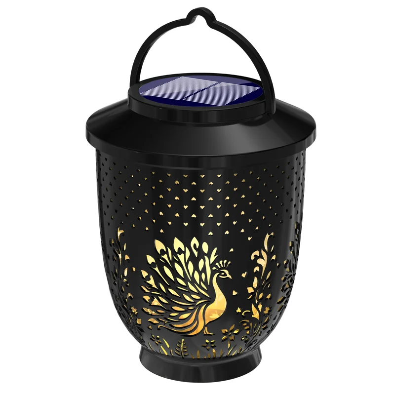 SM25388B Plastic PP Peacock Hanging Solar Lantern Bird Animal_2