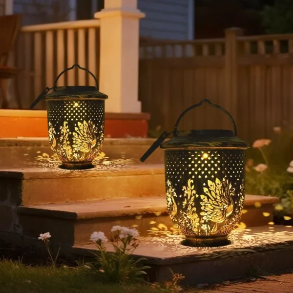 SM25388B Plastic PP Peacock Hanging Solar Lantern Bird Animal_3