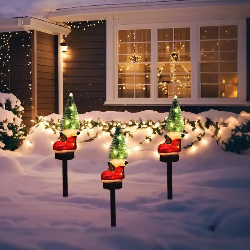 SM25391 Christmas Tree Resin Statue Solar Stake Light