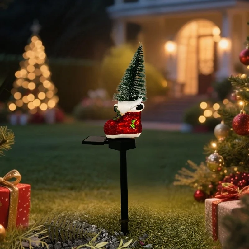 SM25391 Christmas Tree Resin Statue Solar Stake Light_6