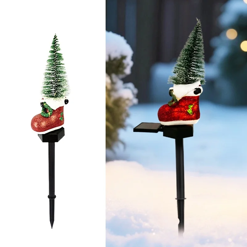 SM25391 Christmas Tree Resin Statue Solar Stake Light_8