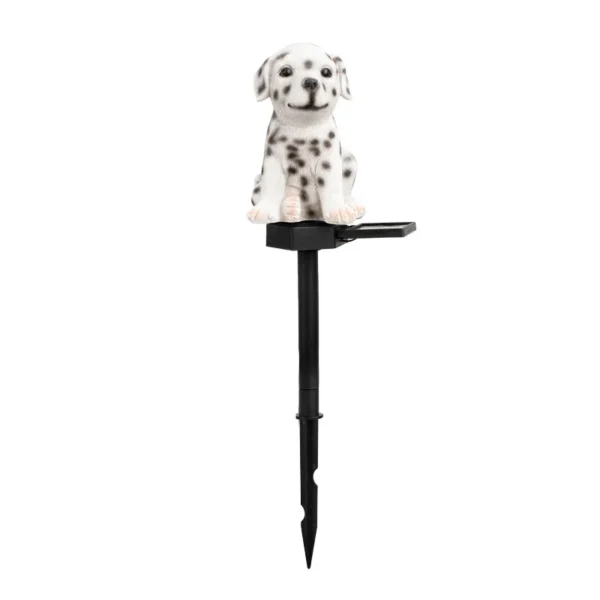 SM25399 Small Glossy Silver Otter Resin Statue Solar Stake Light_3
