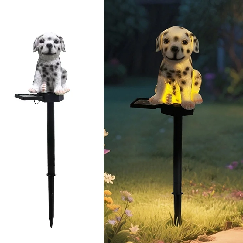 SM25399 Small Glossy Silver Otter Resin Statue Solar Stake Light_5