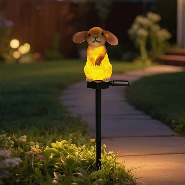 SM25400 Mini Gold Textured Otter Resin Statue Solar Stake Light Animal Decor