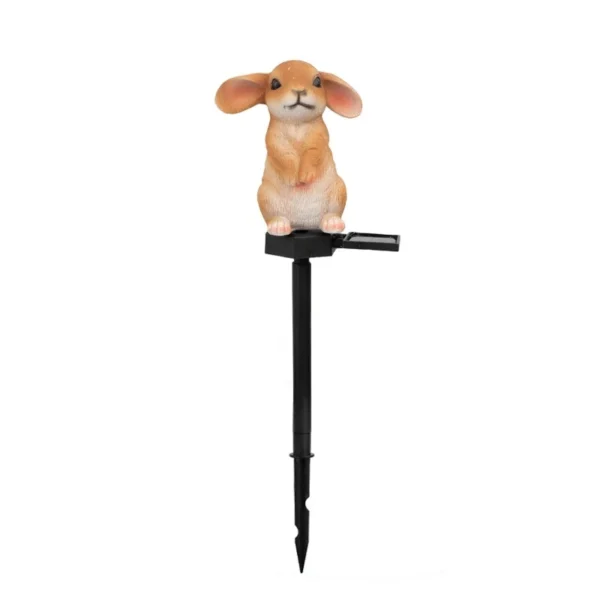 SM25400 Mini Gold Textured Otter Resin Statue Solar Stake Light Animal Decor_3