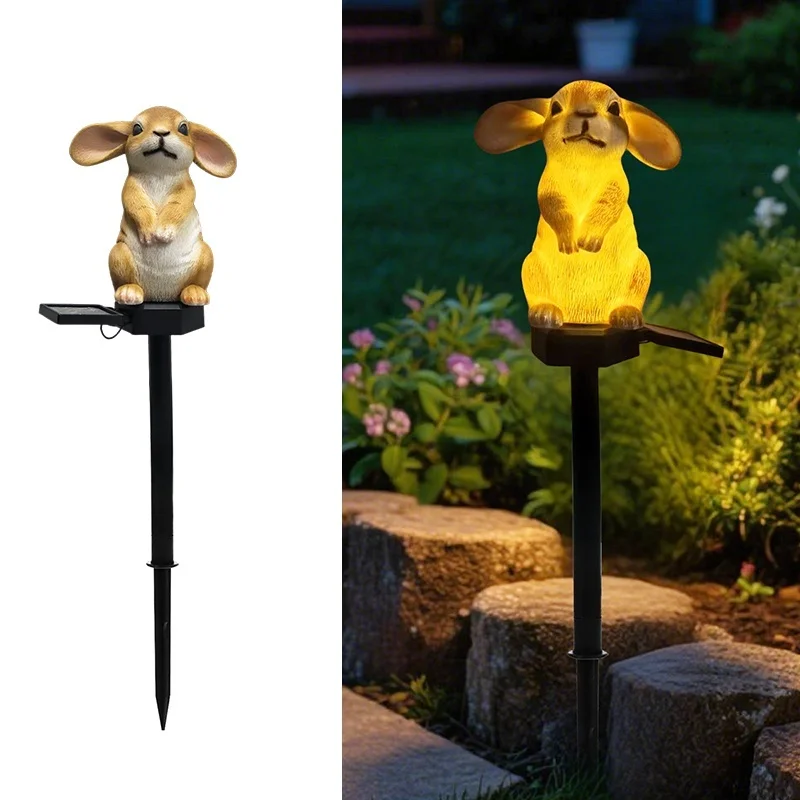 SM25400 Mini Gold Textured Otter Resin Statue Solar Stake Light Animal Decor_4