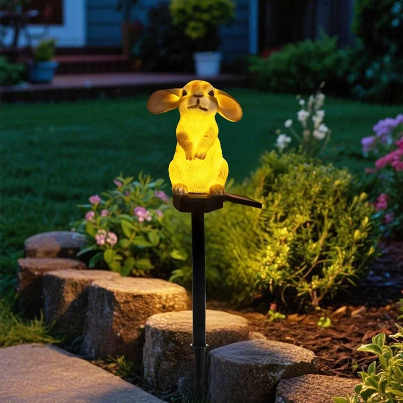 SM25400 Mini Gold Textured Otter Resin Statue Solar Stake Light Animal Decor_5