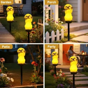 SM25402 Solar Stake Light Resin Statue - Cut Dog Animal_4