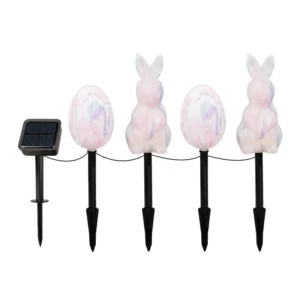 SM25405 Plastic PP Solar Stake Light - Easter Bunny and Egg Rabbit Animal_3