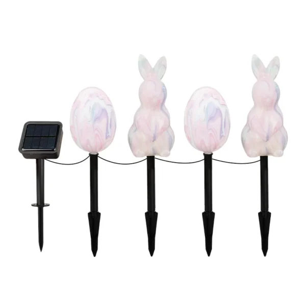 SM25405 Plastic PP Solar Stake Light - Easter Bunny and Egg Rabbit Animal_3