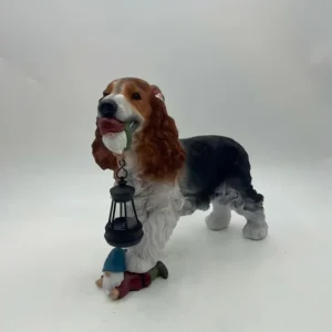 SM25407 Solar Elf Puppy Lantern Hanging Light Resin Statue