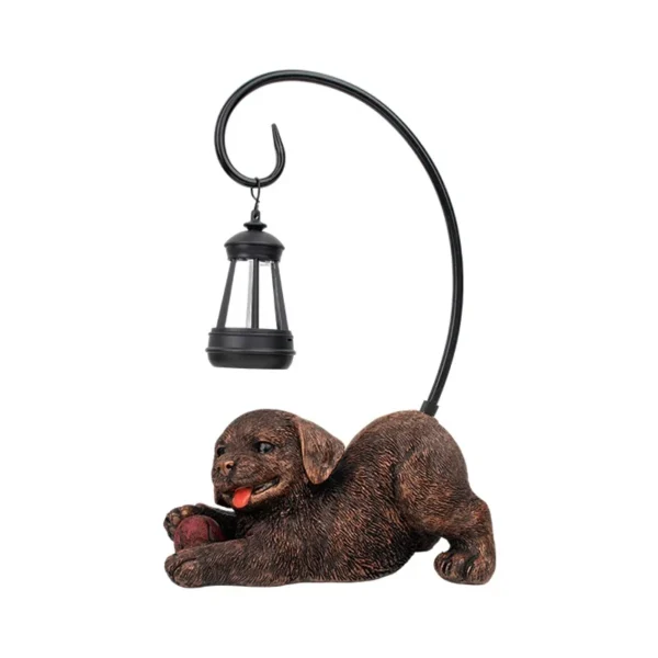 SM25410 Solar Party Dog Resin Statue Freestanding Animal Chandelier Light
