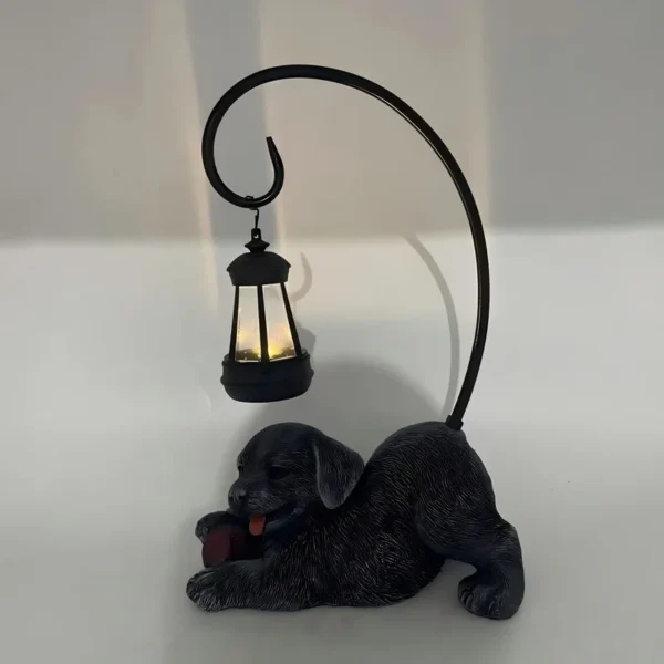 SM25410 Solar Party Dog Resin Statue Freestanding Animal Chandelier Light_3