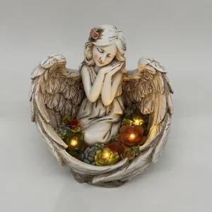 SM25416 Angel Resin Statue Fleshy Solar Tabletop Lamp_2
