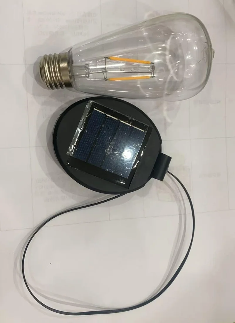 SM25427 ST64 Solar Panel Hanging Light, Plastic ABS+PP Bulb