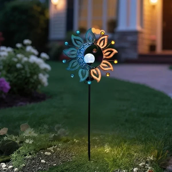 SM25438 Metal Iron + Glass Sun and Moon Solar Stake Light_6