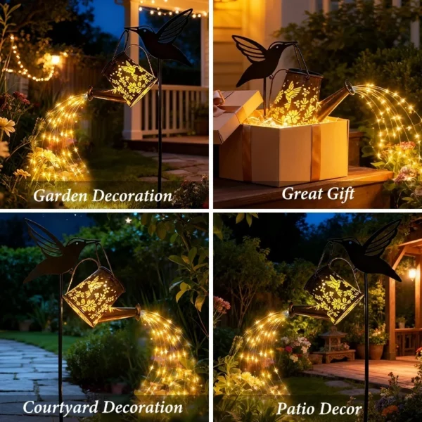 SM25451 Solar Powered Plastic PP Hummingbird Bird Water Bottle Stake Light_2