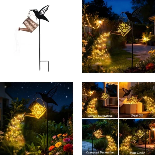 SM25451 Solar Powered Plastic PP Hummingbird Bird Water Bottle Stake Light_3