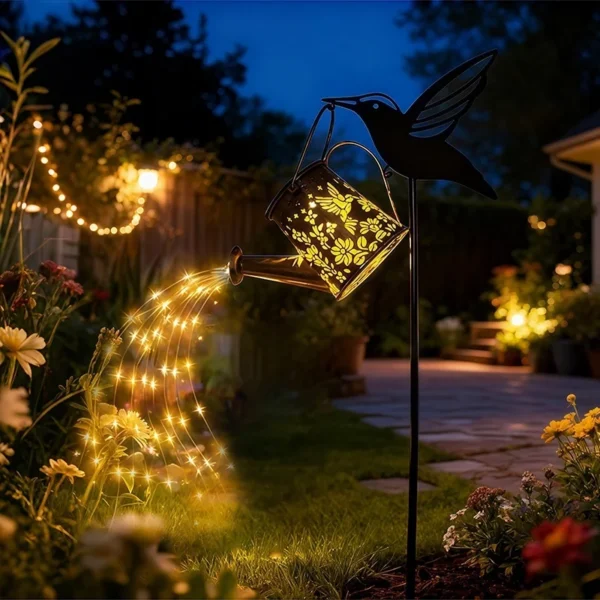 SM25451 Solar Powered Plastic PP Hummingbird Bird Water Bottle Stake Light_7