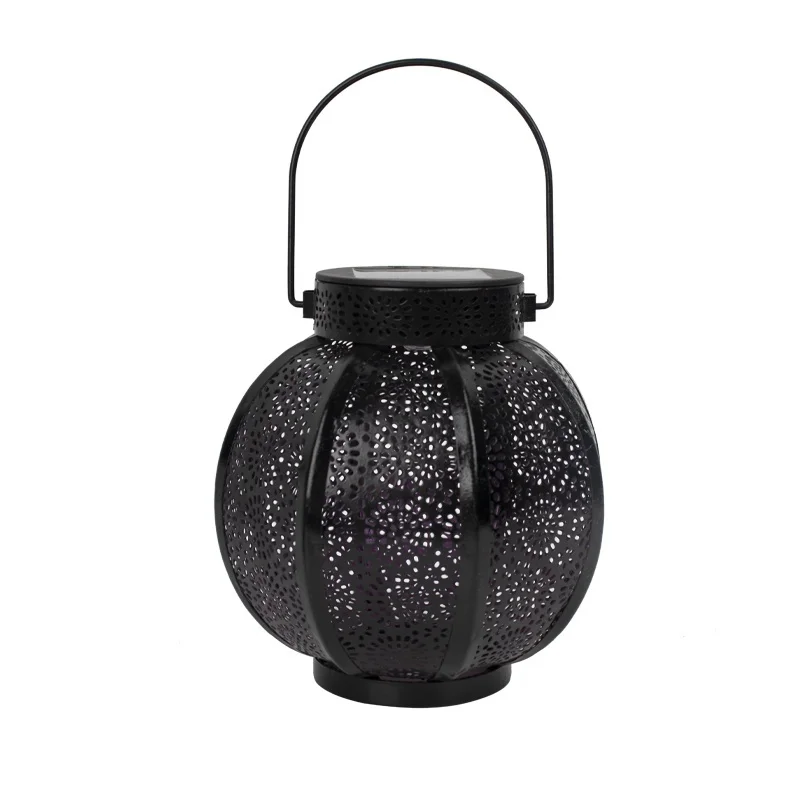 SM25455 Solar Powered Vintage Metal Iron Hanging Lantern Light_5