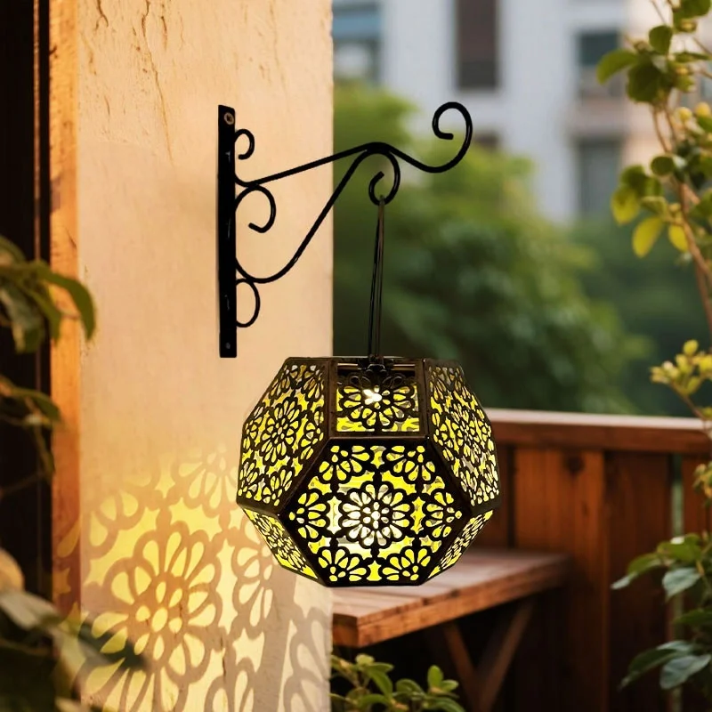 SM25458 PP Plastic Solar Polygonal Hanging Lamp
