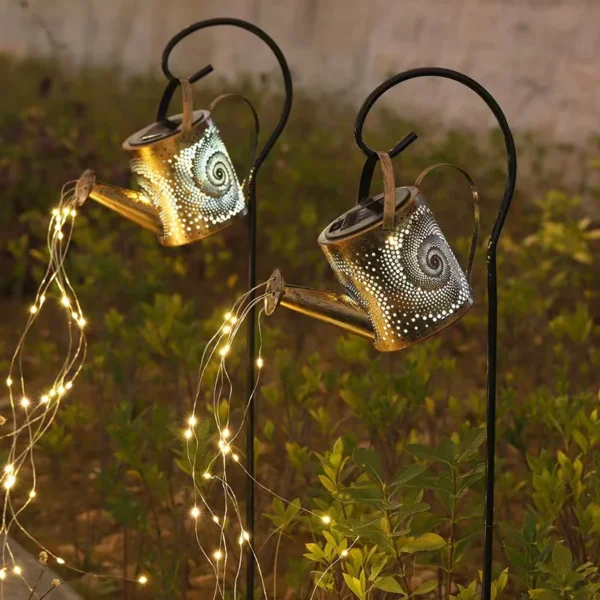 SM25459 Plastic PP Hollow-Out Watering Can Solar Stake Lantern Light_2