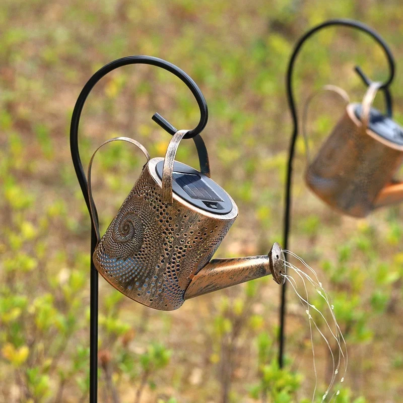SM25459 Plastic PP Hollow-Out Watering Can Solar Stake Lantern Light_3