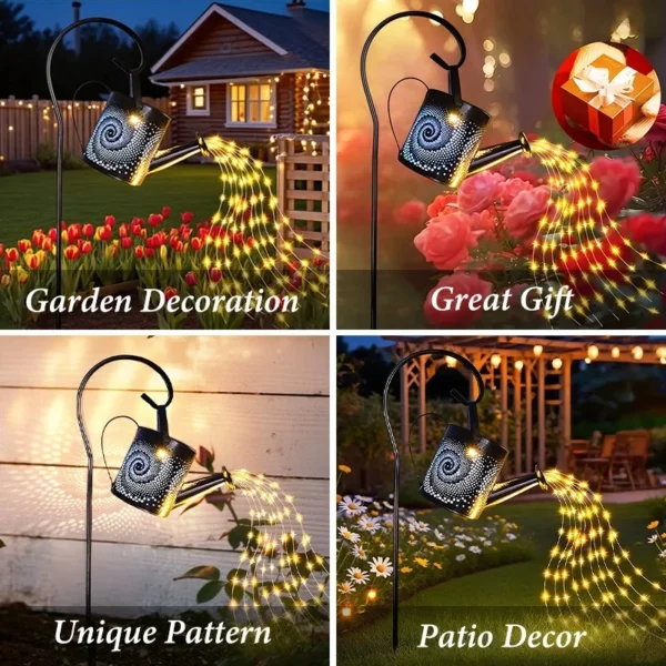SM25459 Plastic PP Hollow-Out Watering Can Solar Stake Lantern Light_6