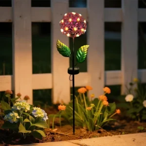 SM25461 Blue Solar-Powered Decorative Flower Stake Light - Plastic, PP, Metal, Iron, Small_2