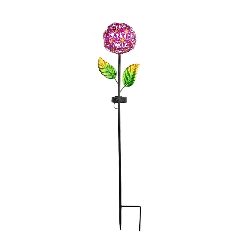 SM25461 Blue Solar-Powered Decorative Flower Stake Light - Plastic, PP, Metal, Iron, Small_5