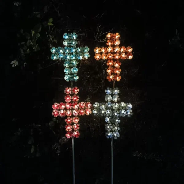 SM25463 PP Plastic Solar Garden Cross Stake Light