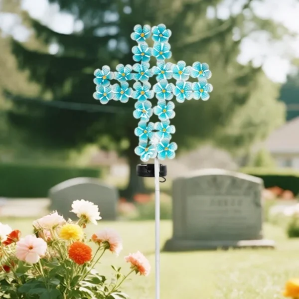 SM25463 PP Plastic Solar Garden Cross Stake Light_2