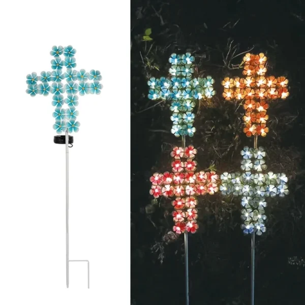 SM25463 PP Plastic Solar Garden Cross Stake Light_5