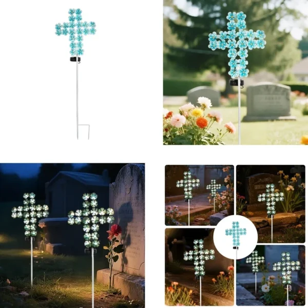 SM25463 PP Plastic Solar Garden Cross Stake Light_7