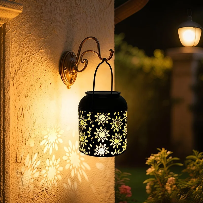 SM25466 PP Plastic Solar Hanging Lantern with Floral Pattern_3